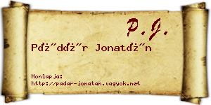 Pádár Jonatán névjegykártya